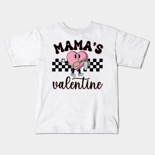 Mama's Valentine Groovy Style Kids T-Shirt